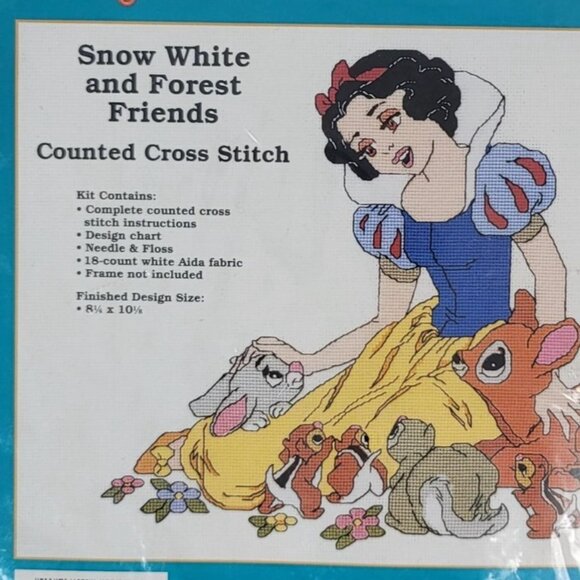 Disney Snow White Counted Cross Stitch Kit Forest Friends #35010 VTG NEW - Picture 3 of 5
